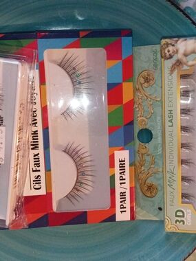 Ardell Black Faux Mink Lashes with Multicolored Gems 4 Pairs (All Different Styl